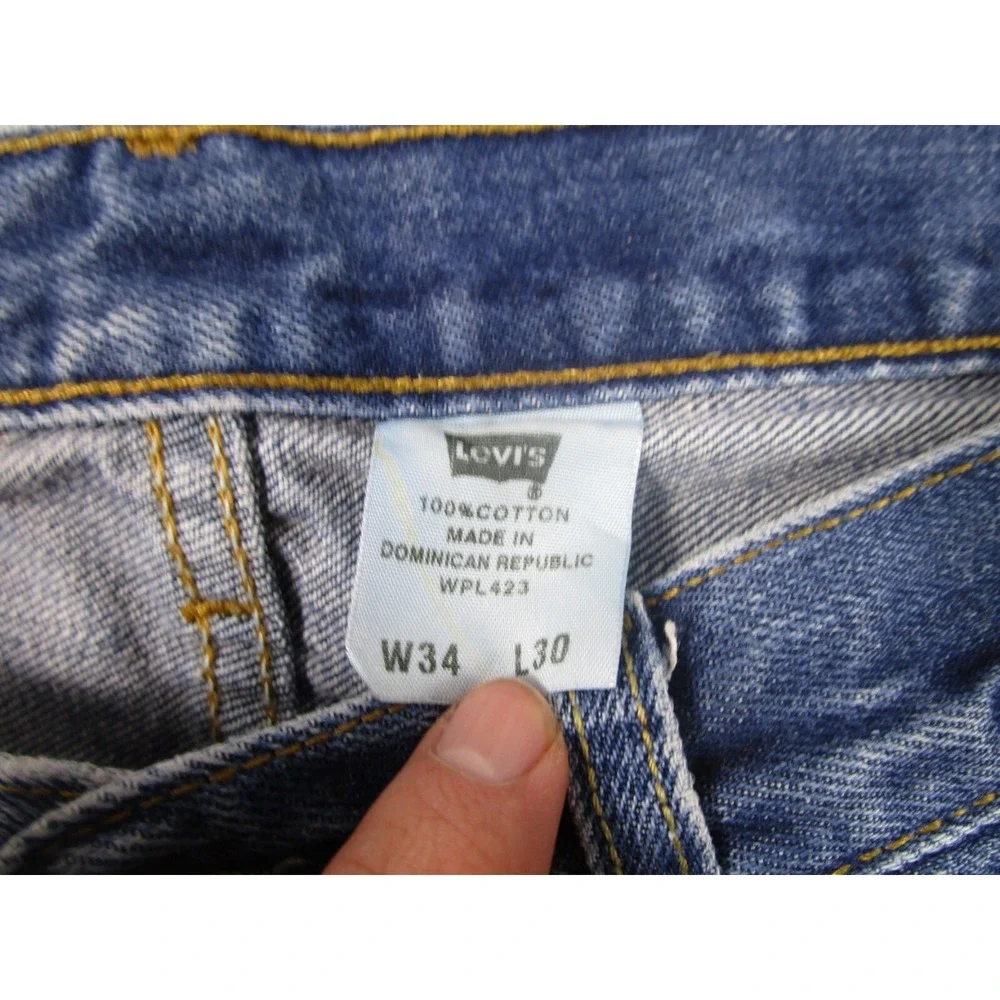 Levis 501 Jeans Mens 32x28 Blue Demim Distressed Button‎ Fly Cotton Pockets